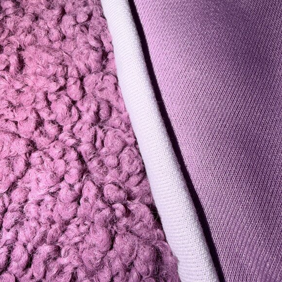 For Love & Lemons Purple Cropped Sherpa Half-Zip Hoodie XXS FA22 AT0035 - Picture 4 of 8